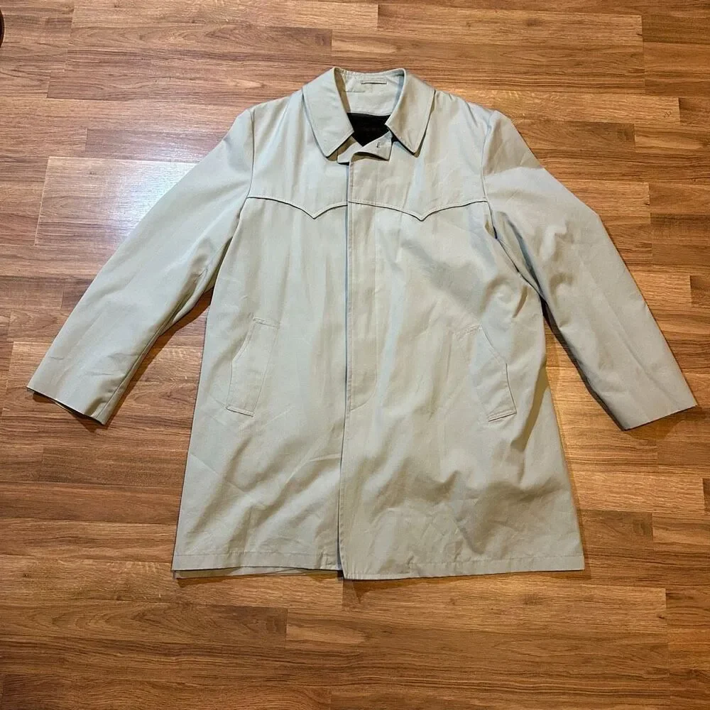London Towne Mens Trench Coat Beige | Men Size 46 Long